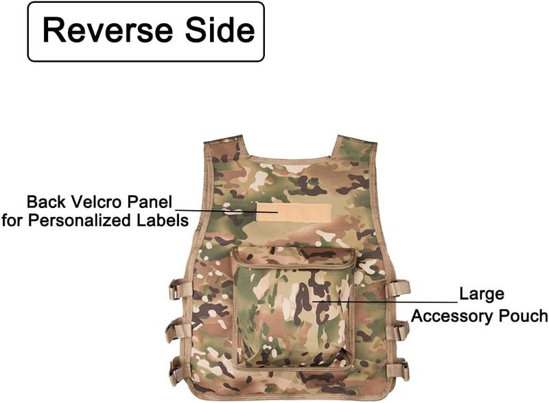 AZB Kids Tactical Vest Adjustable Lightweight Airsoft Paintball Vest for Games or Training - Image 5